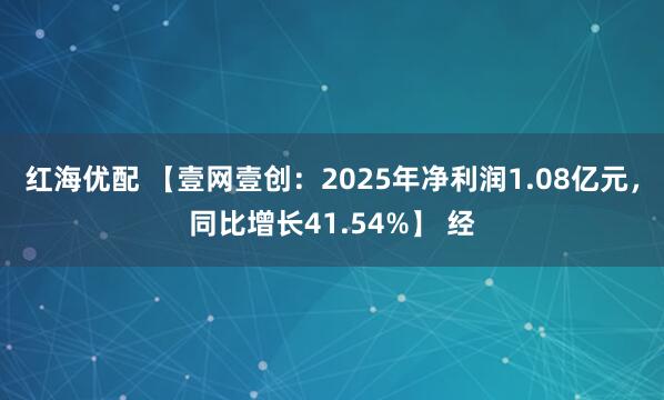 红海优配 【壹网壹创：2025年净利润1.08亿元，同比增长41.54%】 经